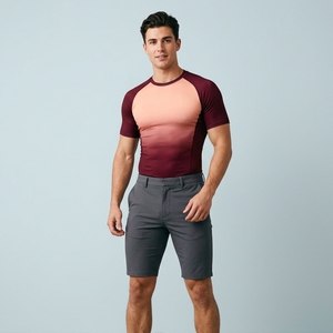 Camiseta Deportiva de Compresión de Manga Corta con Logotipo Frontal Personalizado para Hombre, para Entrenamiento Deportivo, Gimnasio, Ejercicio, Secado Rápido, Rendimiento Atlético - Product Image 6