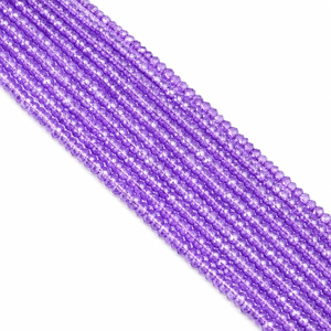 Ametista Brasileña Natural de 2-2.5mm, Microfacetada, Grado AAA, Piedra Preciosa en Forma de Rondelle, Marca Chakralume, para Joyería - Product Image 1