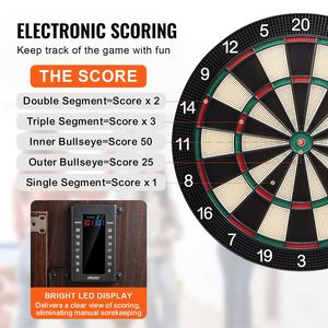 Juego de Dardos Electrónico con Puntuación Automática, Fácil de Montar, con Gabinete y Función de Ocultación - Product Image 4