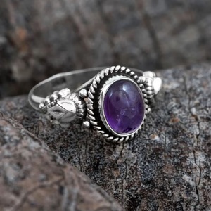 Beautiful Purple Amethyst <b>Ring</b> 925 Sterling <b>Silver</b> <b>Stacking</b> Gemstone <b>Ring</b> Trendy for Engagement Cute Fancy <b>Ring</b> Wholesale - Product Image 6