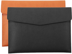 Portadocumentos Minimalista de Microfibra y Cuero Sintético, Negro y Naranja, Estuche para Guardar Certificados - Product Image 2