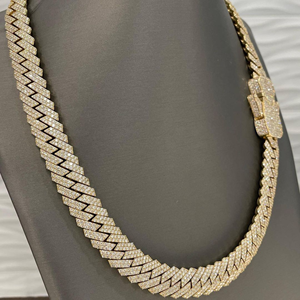 VVS Clarity 18mm Gold Plated Silver Moissanite Cuban Link <b>Chain</b> Men's <b>Iced</b> <b>Out</b> 925 Wholesale HIPHOPSTAR Trendy - Product Image 2