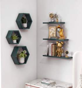 Estantes Flotantes de Madera para Sala de Estar, Juego de 6 Estantes Hexagonales para Fotos, Plantas y Decoración de Pared, Diseño de Panal - Product Image 2