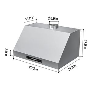 Campana extractora de 30 pulgadas para debajo del gabinete con 900 CFM, acero inoxidable, 3 velocidades, controles táctiles y por gestos - Product Image 5