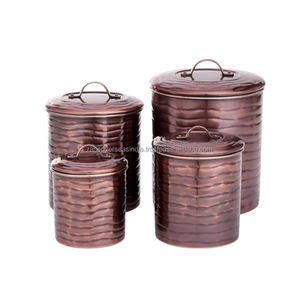 กล่องเก็บของทำจากทองแดงบริสุทธิ์แบบโบราณหรูหราทำจากโลหะคุณภาพดีที่สุดสำหรับน้ำตาลกาแฟและชาในราคาที่แข่งขันได้ - Product Image 6