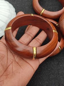 Premium Handcrafted Sheesham Wood <b>Bangles</b> with Brass Charms and Special Coating - Product Image 4