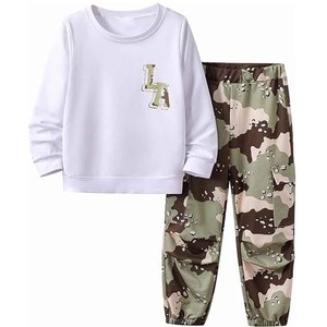 Ensemble sweat-shirt à capuche et pantalon camouflage pour garçons, vêtements décontractés respirants en polyester pour enfants, pour l'hiver - Product Image 3