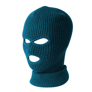Green Knitted Balaclava Full Face Mask Unisex Adult Outdoor Wear Adjustable Head Circumference 100% Polyester Material Image - Product Image 5