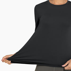 Camiseta de Yoga al por Mayor para Mujer con Logotipo Frontal, Calidad Premium, Tela Elástica Cómoda, Transpirable, de Secado Rápido, para Gimnasio y Entrenamiento - Product Image 3