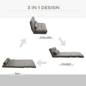 Poltrona Reclinabile Convertibile in Pelle Grigio Scuro, Regolabile e Confortevole, Arredo Soggiorno con Cuscini Rimovibili - Product Image 4