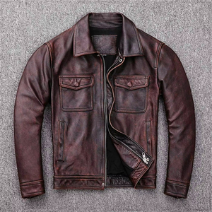 Veste en cuir véritable pour homme de marque personnalisée avec fermeture éclair et poches, idéale pour l'automne et l'hiver - Product Image 6