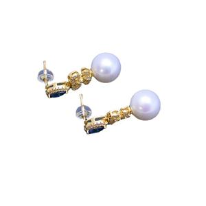 Boucles d'oreilles en perles rondes blanches d'eau douce de 10-11 mm pour femmes, argent S925, design papillon, lumière intense, défauts mineurs - Product Image 5