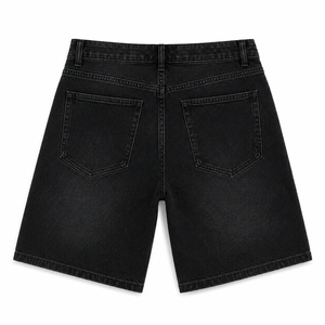Pantalones Cortos Bermuda Negros para Hombre, Cintura Media, Estilo Casual Vintage de Mezclilla de Algodón, Cierre de Cremallera, Diseño con Bolsillos, Secado Rápido, Ecológicos - Product Image 3