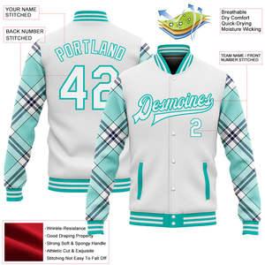 Splendid Apparel Custom Punk Style Winter Varsity <b>Jacket</b> <b>Men</b> <b>White</b> Pink Skull Heart Print Digital Printed Plus Size - Product Image 2