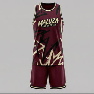 Uniforme de Baloncesto MALUZA Streetwear, Conjunto de Jersey y Pantalones Cortos con Diseño de Grafiti Personalizado, Malla Transpirable de Alta Calidad, Tallas Grandes - Product Image 1