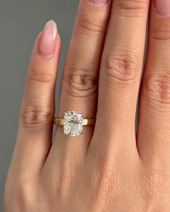 IGI Certified Elongated Cushion <b>Thick</b> Band Engagement <b>Ring</b>, 14k Gold <b>Thick</b> Band Cushion Lab Grown Diamond <b>Ring</b> - Product Image 1
