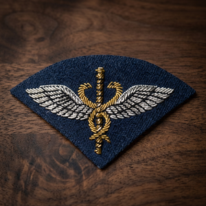 RAF MEDICAL WINGS High Quality Lace HAND Embroidered BULLION Patch <b>Sew</b>-On Fabric Badge Circular Luxury Design Garment Safety <b>Pin</b> - Product Image 5