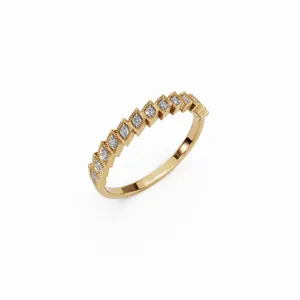 Nueva Colección de Anillos de Lujo para Mujer con Diamantes Cultivados en Laboratorio con Certificación IGI, Claridad VVS, Corte Redondo, en Oro Amarillo de 18K para Exportación al por Mayor - Product Image 4