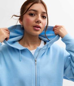 Sudadera con Capucha de Primera Calidad para Mujer, 100% Algodón, con Cierre, Logotipo Frontal, Otoño-Primavera, Color y Talla Personalizables, Tejido Transpirable y Cómodo - Product Image 3