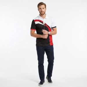 Polo Deportivo de Manga Corta para Hombre, Diseño Geométrico, Secado Rápido, Poliéster, Corte Regular, Blanco, Negro, Rojo - Product Image 2