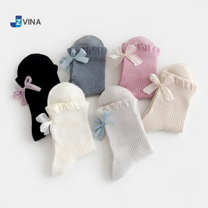 Chaussettes personnalisées pour femmes JZVINA, décorées d'un nœud rose, respirantes, en coton tricoté et fibre de bambou, élégantes pour un usage quotidien au printemps - Product Image 4
