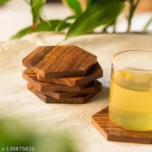 Personalised Logo Walnut Wood Coasters for Glasses Mugs, Round Square <b>Wooden</b> Cup Mat Durable Tea Coffee Cup Pad <b>Placemats</b> - Product Image 2