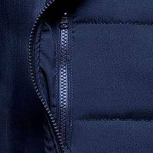 Chaleco Acolchado Azul Marino para Hombre, Cuello Alto, Cierre de Cremallera, Cortavientos, Ropa de Invierno Informal, Sin Mangas - Product Image 3
