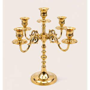 5 Arm Candelabra Antique Metal Candlestick Holder Metal Candle <b>Stand</b> for Wedding Table Centerpiece Hotel Home Christmas Decor - Product Image 5