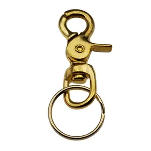 Wholesaler Supplier Antique Glossy Finished 3D Design Custom Shaped Metal Brass Keychain Best Metal Brass Keychains