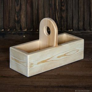 Porte-couverts en bois avec compartiments verticaux pour un accès facile et un rangement organisé - Product Image 3