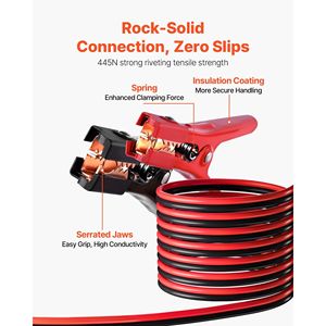 Cavi di avviamento per auto da 20 piedi, calibro 4, per impieghi gravosi, per avviamento di emergenza di batterie deboli o scariche, strumenti per batterie auto - Product Image 2