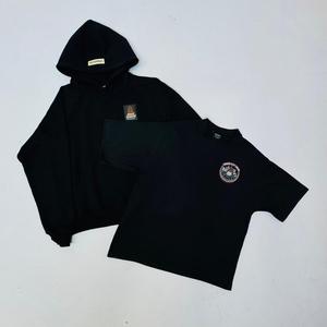 Sudadera con capucha oversize de invierno con cremallera de cuarto, efecto desgastado, bordado y apliques, 100% algodón, de alta calidad y a la moda. - Product Image 2