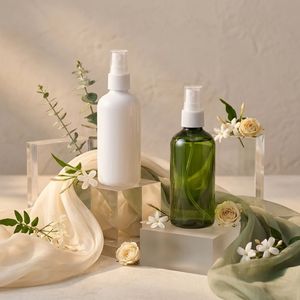 120ml Round PET <b>Plastic</b> <b>Spray</b> <b>Bottle</b> White Green with Fine Mist Sprayer for Skin Care Cosmetic Packaging Vietnam Factory - Product Image 3