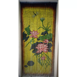 Handmade Bamboo Beaded Curtain Vertical Bohemian Design Eco-Friendly Blackout Ceiling Installation for Octagonal <b>Windows</b> - Product Image 2