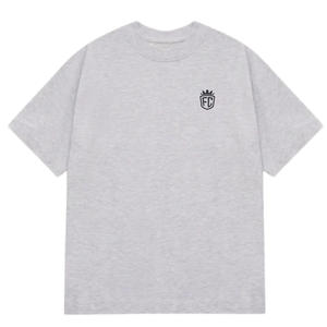 T-shirt Homme Oversize à Manches Courtes Gris Mélange avec Motif Graphique sur le Devant en Coton Décontracté Streetwear Vente en Gros Fournisseur OEM - Product Image 1