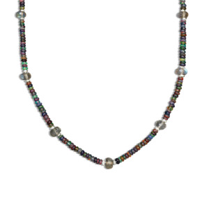 Dual Gemstone Beads <b>Necklace</b> Natural Stone Beaded <b>Necklace</b> Dainty Minimalist <b>Necklace</b> Women Fashion Jewelry - Product Image 1
