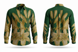 เสื้อเชิ้ตแขนยาวพิมพ์ลายดอกไม้ตามสั่งสำหรับผู้ชายทุกฤดูกาล ทรงทันสมัย สวมใส่สบาย แฟชั่น เสื้อสั่งตัดได้ - Product Image 3