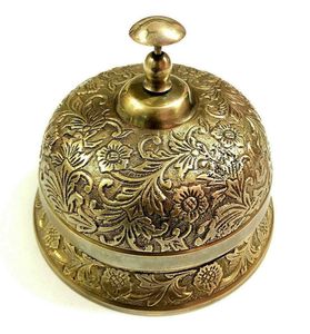 Campana de Servicio de Latón Sólido para Recepción de Hotel, Campana de Escritorio con Sonido Fuerte para Restaurante, Oficina, Mesa y Servicio a Clientes - Product Image 1
