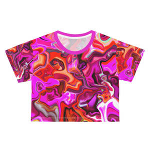 T-shirts Crop Top Col Rond Personnalisables avec Logo Style Hip Hop Club et Couleur Personnalisée Été 2026 - Product Image 3