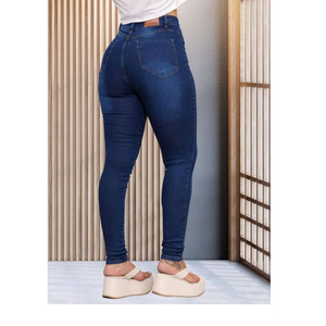 High Quality Ladies Cotton <b>Ankle</b>-Length Pant Women's Casual Breathable Denim Jeans Beautiful Silver Buttons Embroidery Washed - Product Image 6