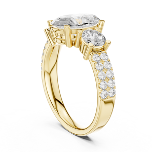 Anillo de compromiso de plata de ley 925 con moissanita y halo oculto, joyería al por mayor, fábrica OEM ODM - Product Image 3