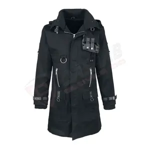 Manteau long en cuir de style gothique pour hommes Manteau Steampunk-vintages-tailcoat Jacket Manteau gothique-victorien