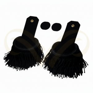 Premium Custom <b>Black</b> Bullion Fringe Epaulettes Shoulder <b>Boards</b> for Duty Uniform & Personal Defense Equipment - Product Image 4