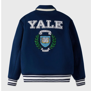 เสื้อแจ็คเก็ตวาร์ซิตี้มหาวิทยาลัย OVO YALE ทำจากขนสัตว์ 100% เสื้อแจ็คเก็ตเบสบอลวาร์ซิตี้ปักลายเสื้อแจ็คเก็ตบอมเบอร์สำหรับนักศึกษา - Product Image 2