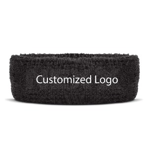 Bandeau de poignet sportif noir tricoté personnalisé, 4,5 cm de large, épais et antidérapant, pour l'exercice, le fitness, la gym et l'hiver - Product Image 1