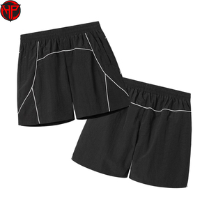 Pantalones Cortos Deportivos Transpirables para Hombre, Negros, para Entrenamiento Atlético, con Bolsillos, Cordón Ajustable, Cintura Alta, Logotipo Personalizado - Product Image 3