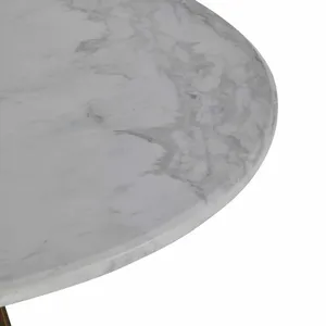 Modern Round Marble Top Table with Metal Base Indoor Living Room Furniture Durable Design Style - Product Image 2