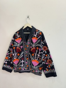 Chaqueta Bordada de Algodón TNT para Mujer, Abrigo Bohemio Tradicional Hecho a Mano - Product Image 4
