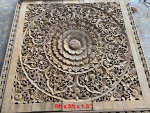 Paneles Decorativos de Madera de Teca Grabados, Cuadrados, de 1.5 m, para Colgar en la Pared, 100% Hechos a Mano, de Alta Resistencia, Ecológicos, Decoración Clásica para el Hogar TH - Product Image 6