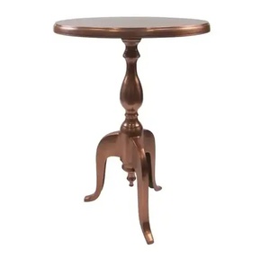 Mesa de Centro Moderna Redonda de Metal con Base de Cuerno de Ciervo y Tapa de Vidrio Negro, Mueble Decorativo Contemporáneo para Sala de Estar - Product Image 6